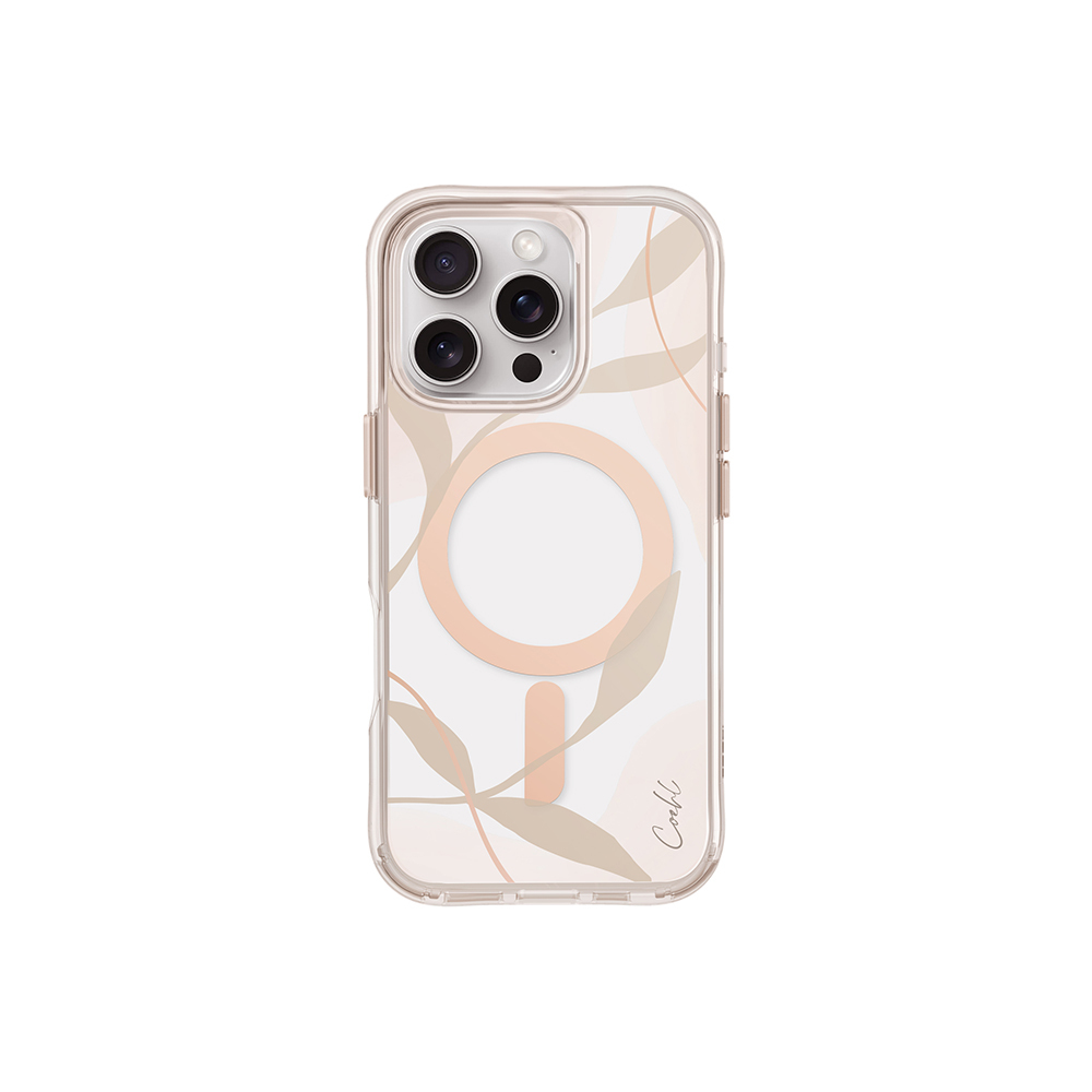 Apple iPhone 16 Pro Uyumlu Kılıf M-safe Şarj Özellikli Şeffaf Arka Yüzey Coehl Verdure Kapak