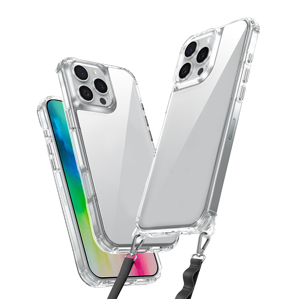 [RNZ-TA111884] Apple iPhone 16 Pro Uyumlu Kılıf Airbagli Takılabilir Askı Aparatlı Zore Snap Silikon Kapak