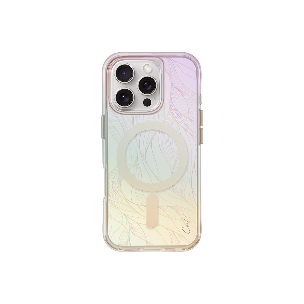 [RNZ-TA111768] Apple iPhone 16 Pro Uyumlu Kılıf M-safe Şarj Özellikli Holografik Şeffaf Arka Yüzey Coehl Willow Kapak