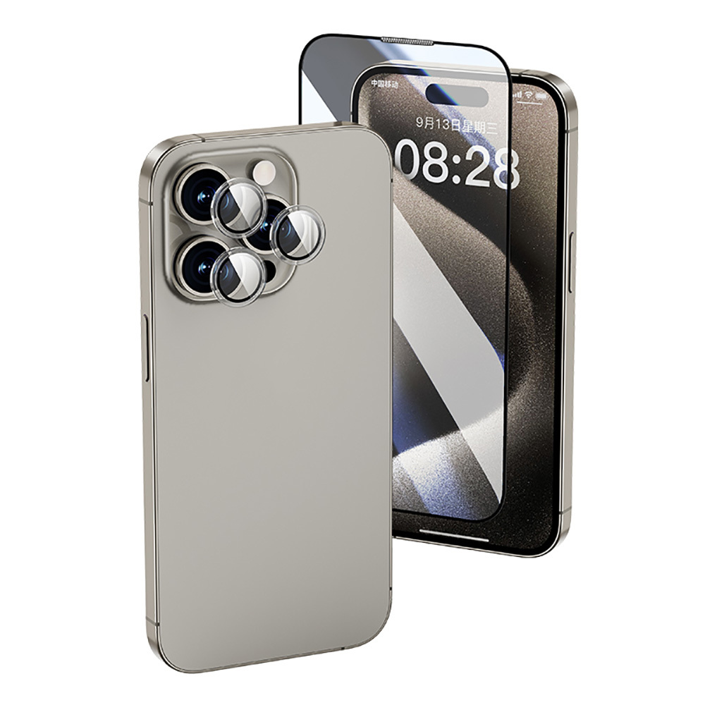 [RNZ-TA111773] Apple iPhone 16 Pro Max Uyumlu Wiwu Wi-IP002 2in1 Temperli Cam Ahize Toz Önleyici Ekran Koruyucu ve Kamera Lens Koruyucu Set