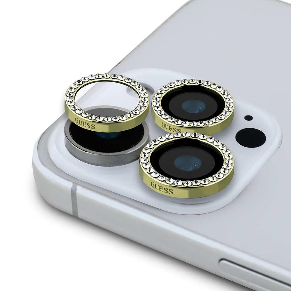 Apple iPhone 16 Pro Max Uyumlu Guess Orjinal Lisanslı Rhinestone Taşlı Lens Koruyucu