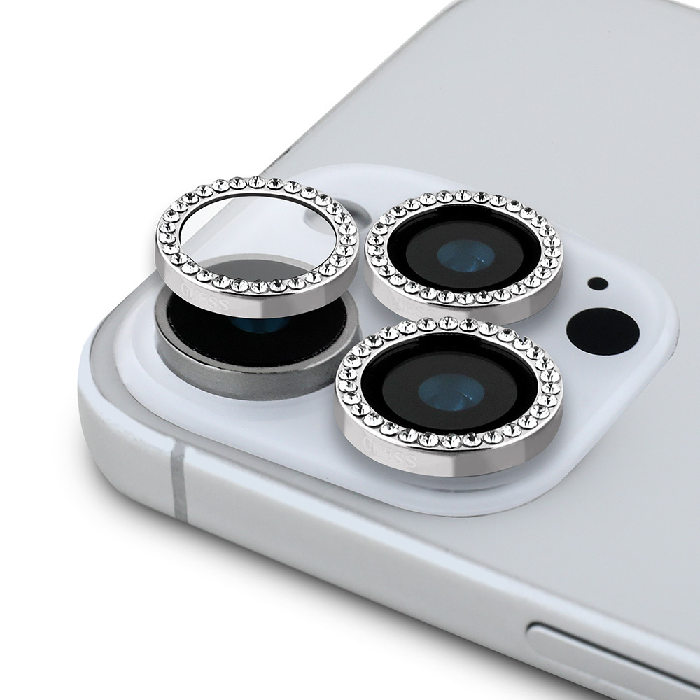 Apple iPhone 16 Pro Max Uyumlu Guess Orjinal Lisanslı Rhinestone Taşlı Lens Koruyucu