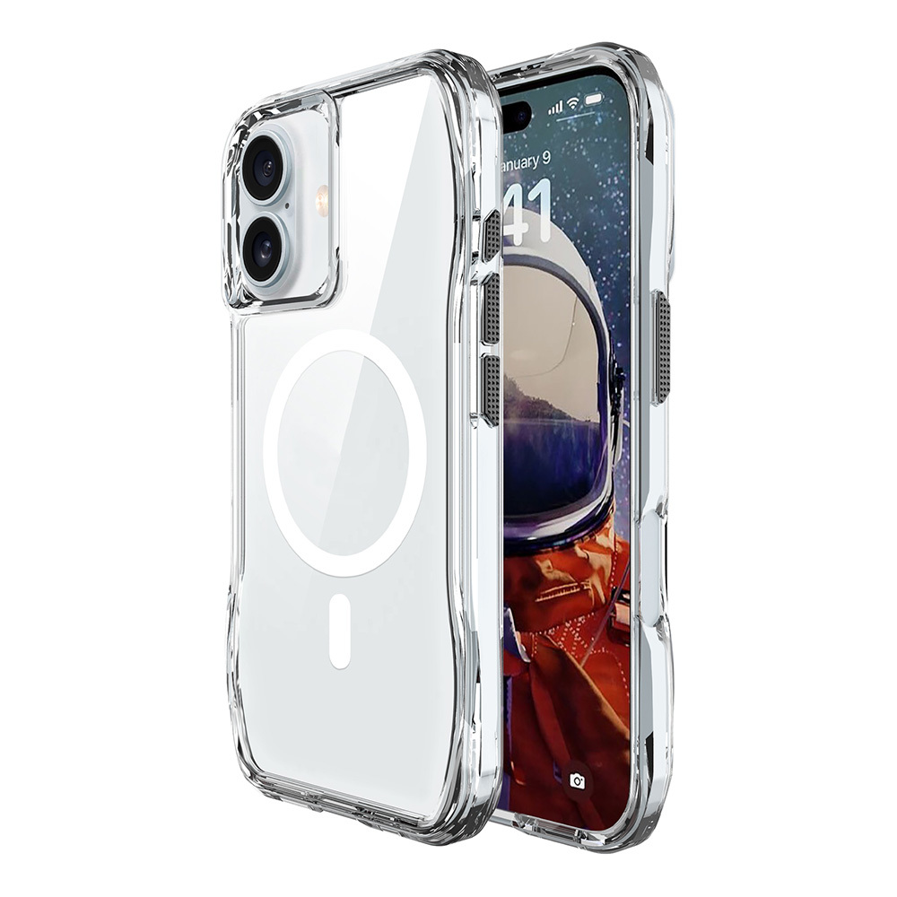[RNZ-TA111867] Apple iPhone 16 Plus Uyumlu Kılıf M-safe Şarj Özellikli Airbagli Şeffaf Zore İncek Kapak