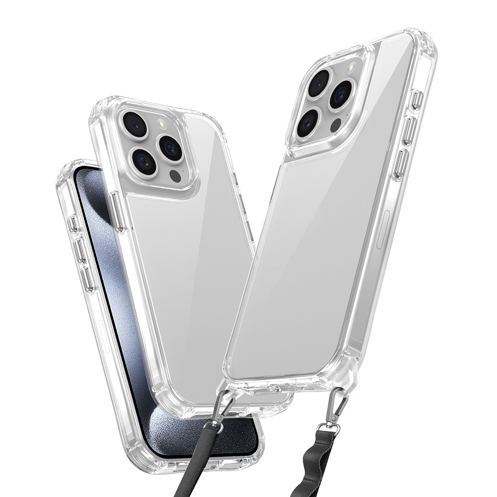 Apple iPhone 15 Pro Max Uyumlu Kılıf Airbagli Takılabilir Askı Aparatlı Zore Snap Silikon Kapak