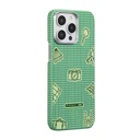 Apple iPhone 15 Pro Uyumlu Kılıf M-safe Şarj Özellikli Awa Tasarımlı 1500D Aramid Fiber Pitaka Ultra-Slim Classic Serisi Forest Kapak