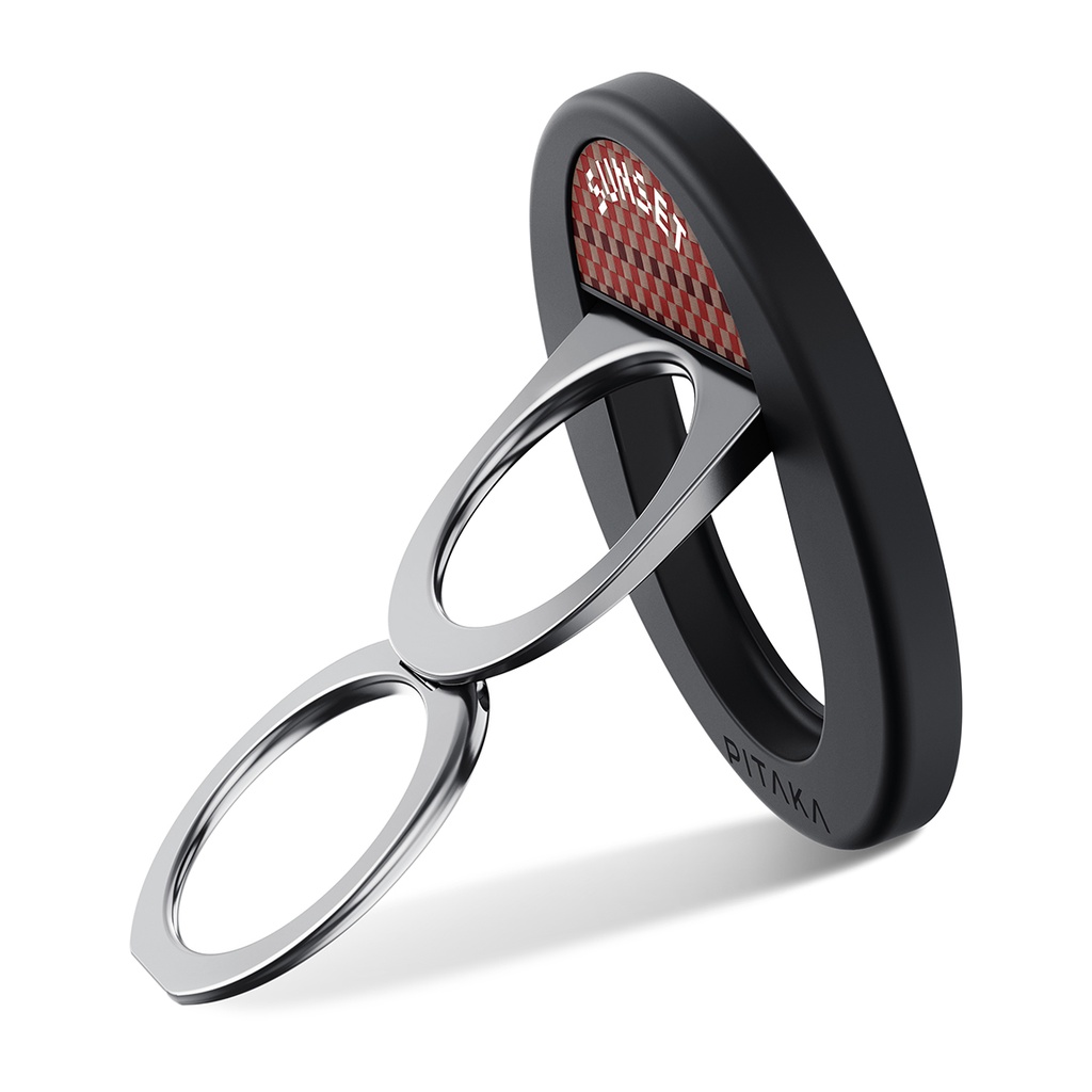 [RNZ-TA112068] Pitaka Aramid Fiber Sunset Moonrise Serisi Sunset MagEZ Grip 3 Magnetik Ring Stand Telefon Tutucu