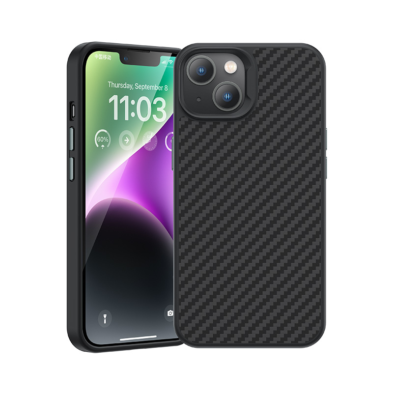 [RNZ-TA112098] Apple iPhone 14 Plus Uyumlu Kılıf Karbon Fiber M-safe Şarj Özellikli Benks Hybrid ArmorPro 1500D Kevlar Kapak