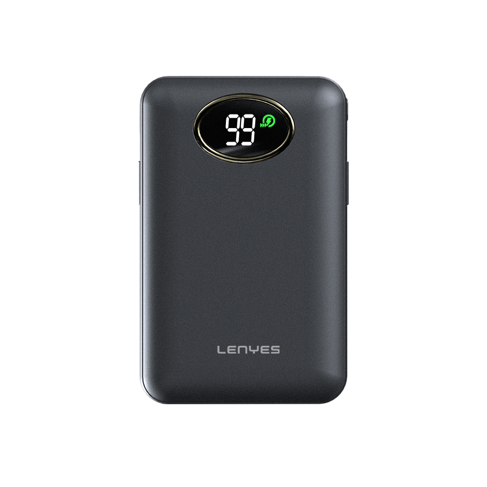 [RNZ-TA112179] Lenyes PW222D Dijital LED Göstergeli Kablosuz Şarj Özellikli Type-C ve Lightning Kablolu Powerbank 18W 20.000mAh
