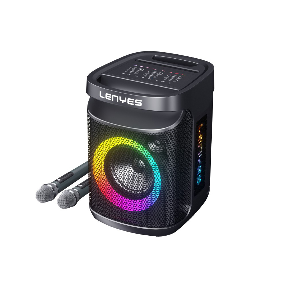 [RNZ-TA112185] Lenyes S881 Su Geçirmez Mikrofonlu Çoklu Giriş RGB Işıklı TWS Karaoke FM Bluetooth Hoparlör v5.3 120W