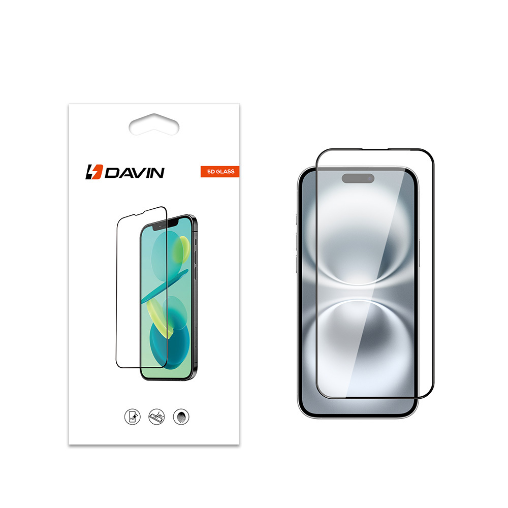 [RNZ-TA112125] Apple iPhone 16 Uyumlu Davin 5D Cam Ekran Koruyucu