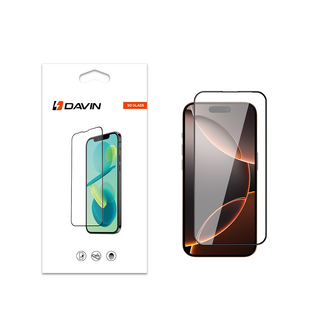[RNZ-TA112127] Apple iPhone 16 Pro Uyumlu Davin 5D Cam Ekran Koruyucu