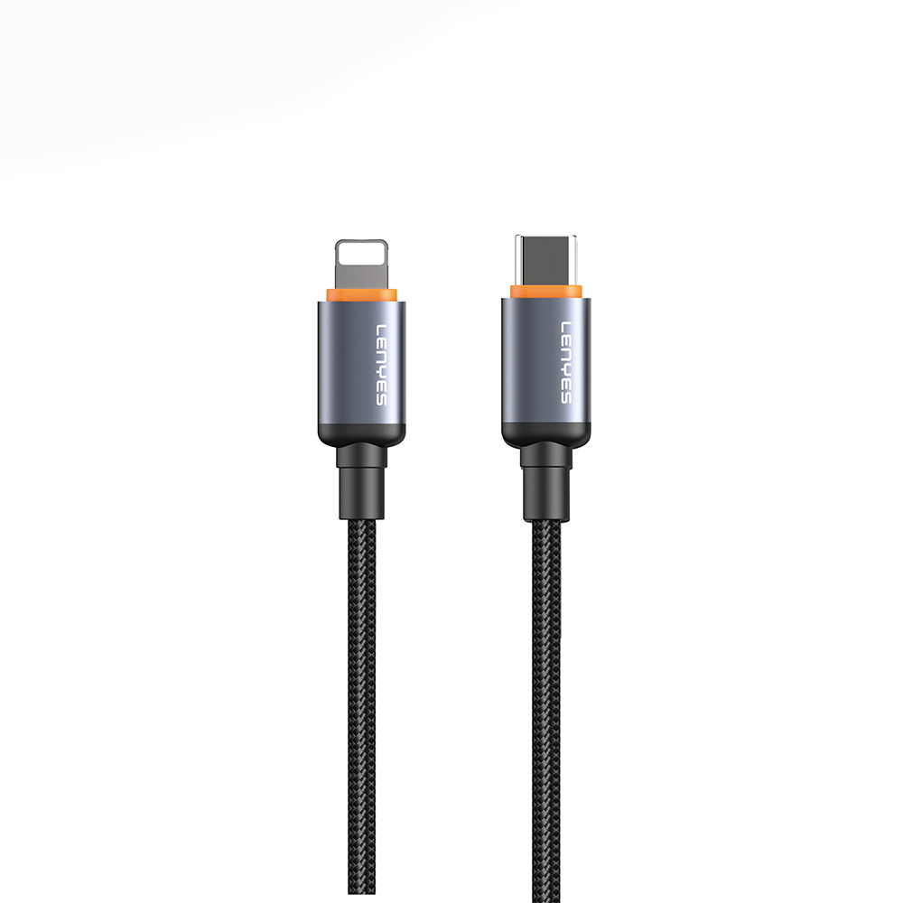 [RNZ-TA112144] Lenyes LC528 Type-C to Lightning Hızlı Şarj Özellikli Örgülü Data ve Şarj Kablosu 27W 1M