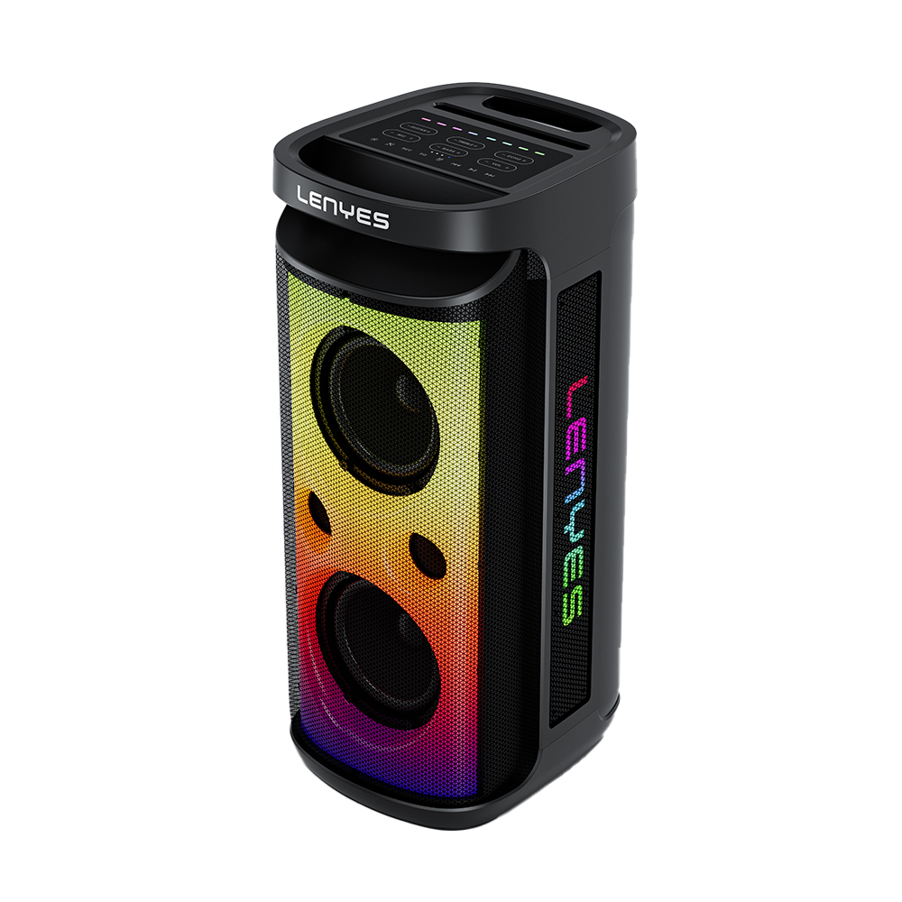 [RNZ-TA112187] Lenyes S883 Su Geçirmez Tekerlekli Mikrofonlu Çoklu Giriş RGB Işıklı TWS Karaoke FM Bluetooth Hoparlör v5.3 360W