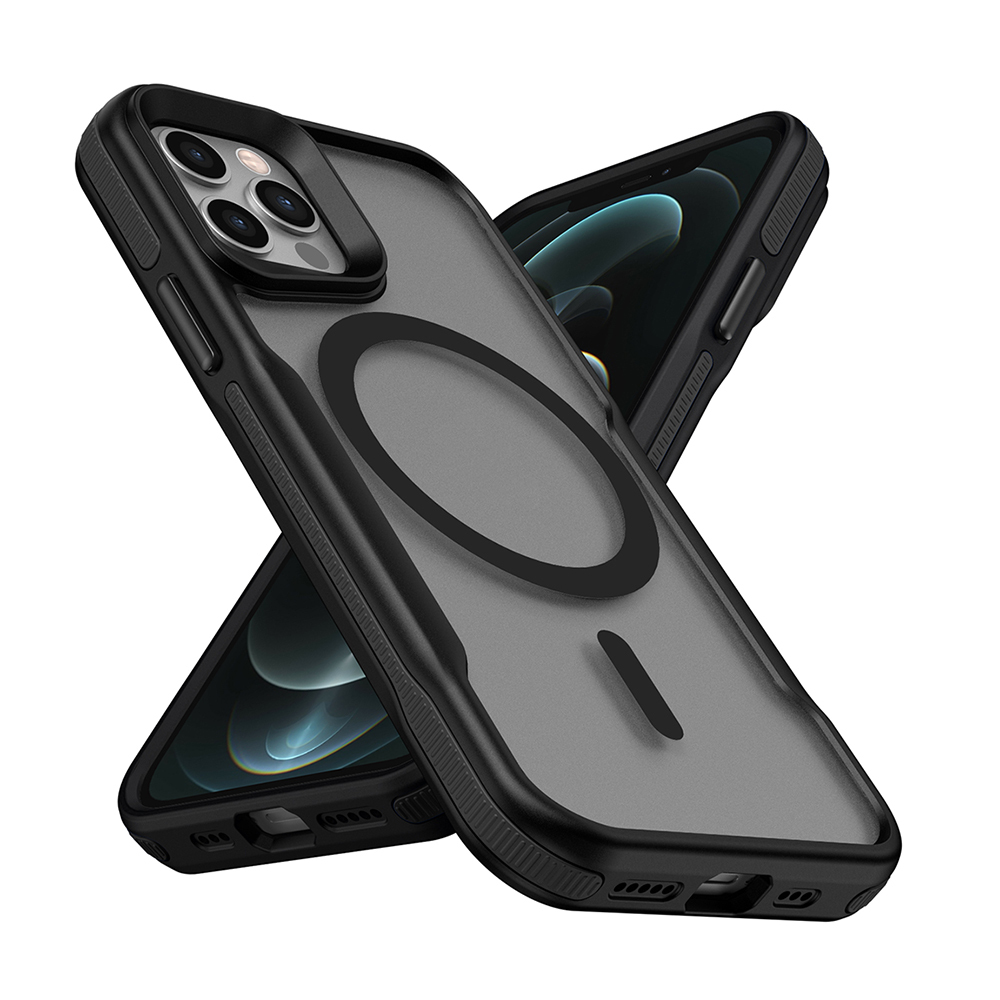 Apple iPhone 11 Pro Max Uyumlu Kılıf M-safe Şarj Özellikli Renkli Kenar Airbag Şeritli Zore Lamer Kapak