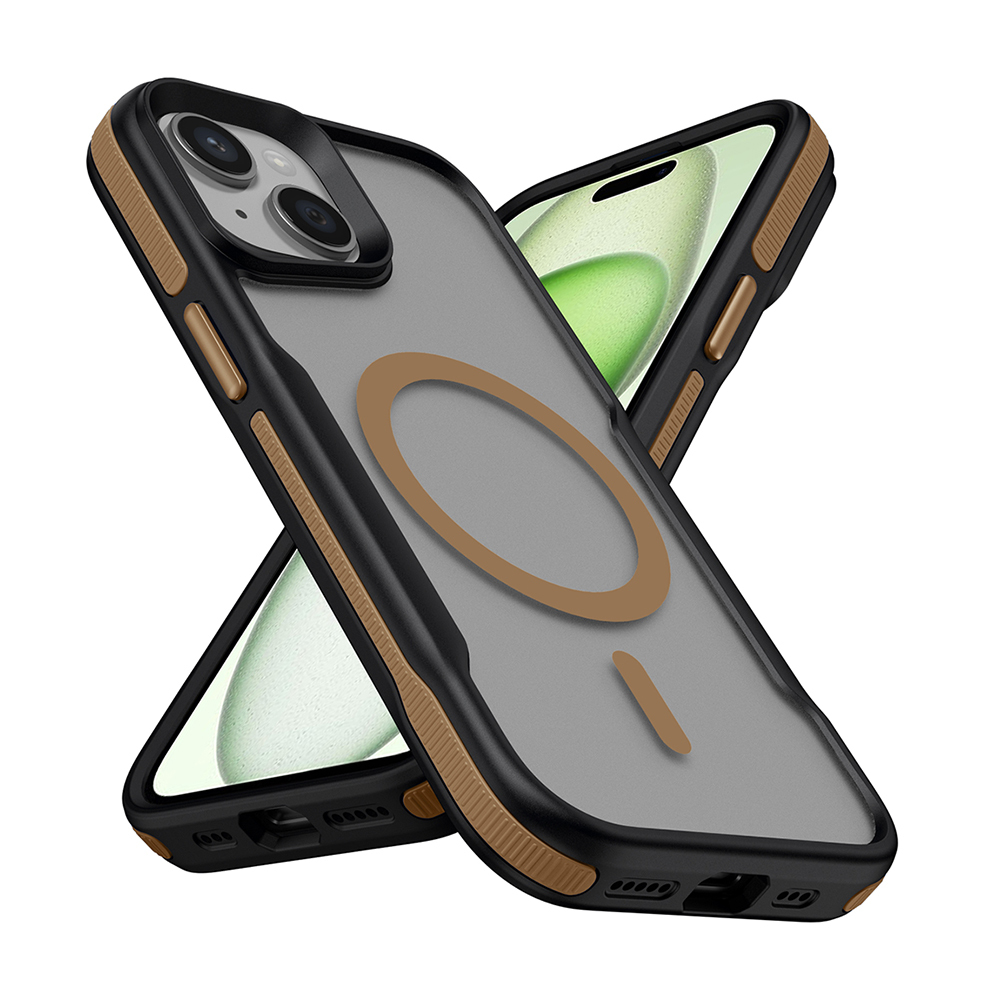 Apple iPhone 14 Uyumlu Kılıf M-safe Şarj Özellikli Renkli Kenar Airbag Şeritli Zore Lamer Kapak
