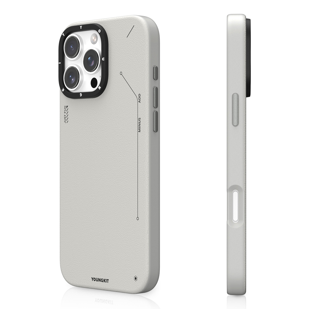 Apple iPhone 16 Pro Uyumlu Kılıf M-safe Şarj Özellikli Basit Mat Deri Desenli Youngkit Tech Fashion Serisi Kapak