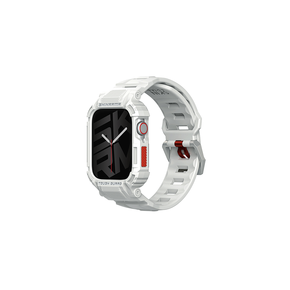 Apple Watch 7 45mm Uyumlu Skinarma Mecha 2in1 TPU Kasa Koruyucu + Silikon Kordon
