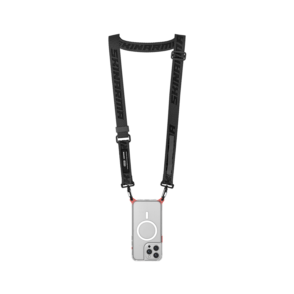 [RNZ-TA112493] Skinarma Scout XE Serisi Logolu Ayarlanabilir Telefon Boyun Askı Kayışı (Siyah)