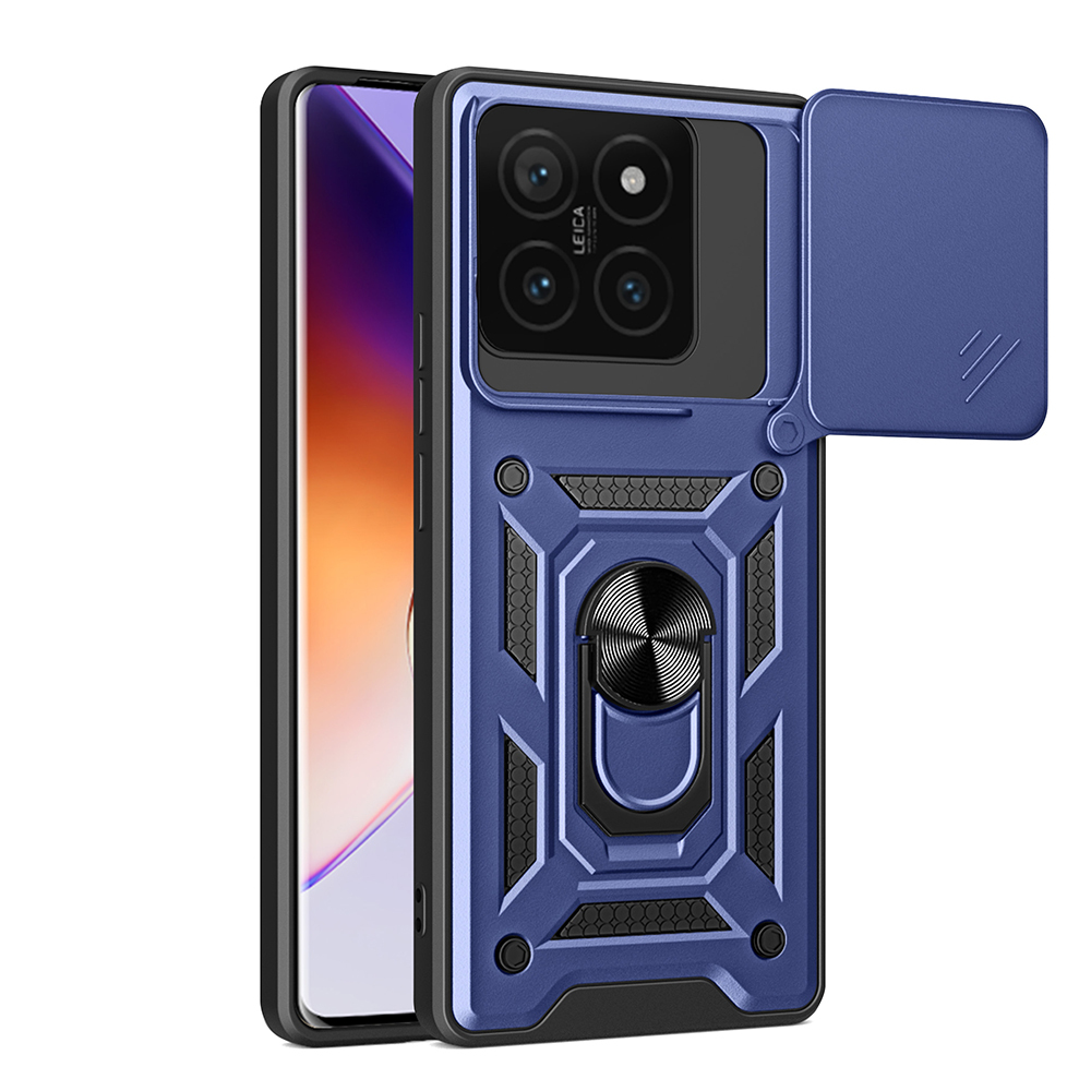 Xiaomi 14T Uyumlu Kılıf Magnetik Standlı Kamera Korumalı Zore Sürgülü Vega Kapak