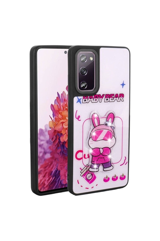 Samsung Galaxy S20 FE Uyumlu Kılıf Parlayan Kabartmalı İkonik Figürlü Zore Amas Silikon Kapak