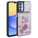 Samsung Galaxy A25 Uyumlu Kılıf Parlayan Kabartmalı İkonik Figürlü Zore Amas Silikon Kapak