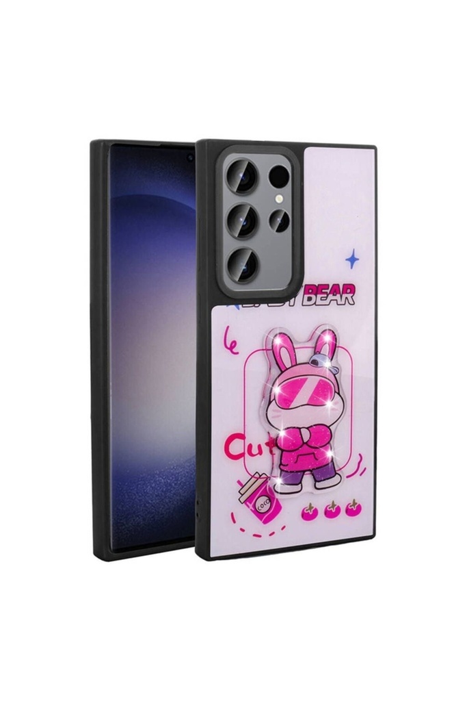 Samsung Galaxy S22 Ultra Uyumlu Kılıf Parlayan Kabartmalı İkonik Figürlü Zore Amas Silikon Kapak