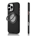 Apple iPhone 16 Pro Max Uyumlu Kılıf M-safe Şarj Özellikli 360° Standlı Basit Mat Deri Desenli Youngkit Tech Leather Serisi Kapak