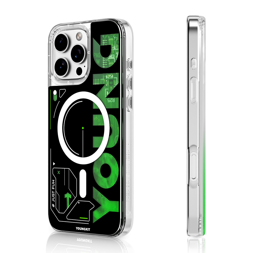 Apple iPhone 16 Pro Max Uyumlu Kılıf M-safe Şarj Özellikli Airbagli Çift Katmanlı Youngkit Future Streamer Serisi Kapak