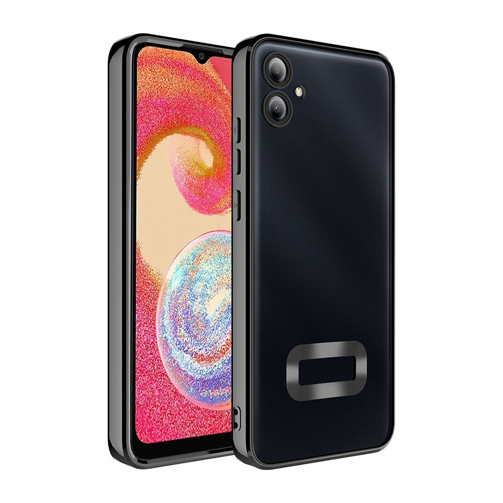 [RNZ-TA112681] Samsung Galaxy A06 Uyumlu Kılıf Kamera Korumalı Logo Gösteren Zore Omega Kapak (Siyah)