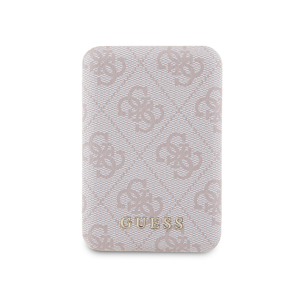 Guess Orjinal Lisanslı Dijital Led Göstergeli PU Deri 4G Desenli Metal Yazı Logolu Powerbank 5000mAh 15W