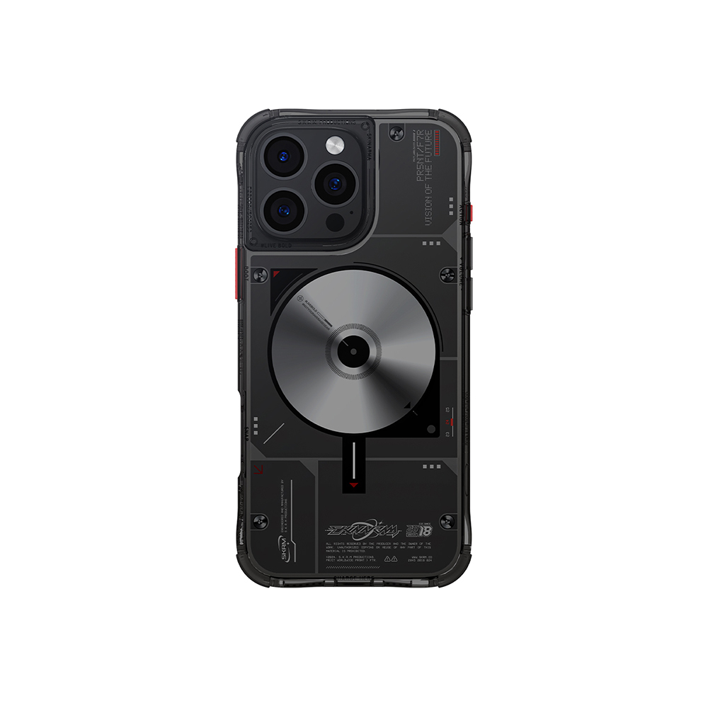 Apple iPhone 16 Pro Max Uyumlu Kılıf M-safe Şarj Özellikli Disk Desenli Airbag Tasarımlı Skinarma Nova Kapak