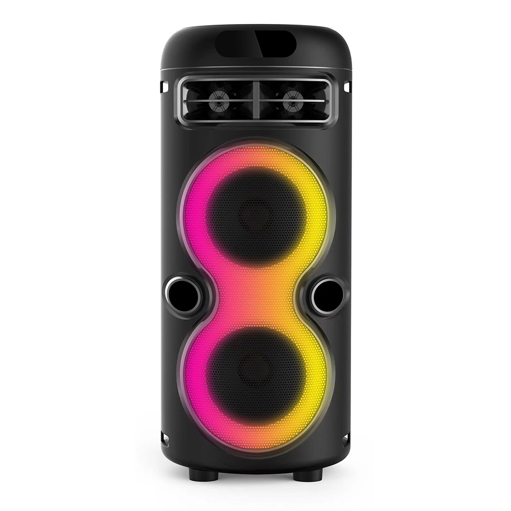 [RNZ-TA113268] Zore GD-2402 Dijital LED Göstergeli FM Radyolu Mikrofonlu RGB TWS Çift 4 inç Stereo Bass Kablosuz Karaoke Hoparlör