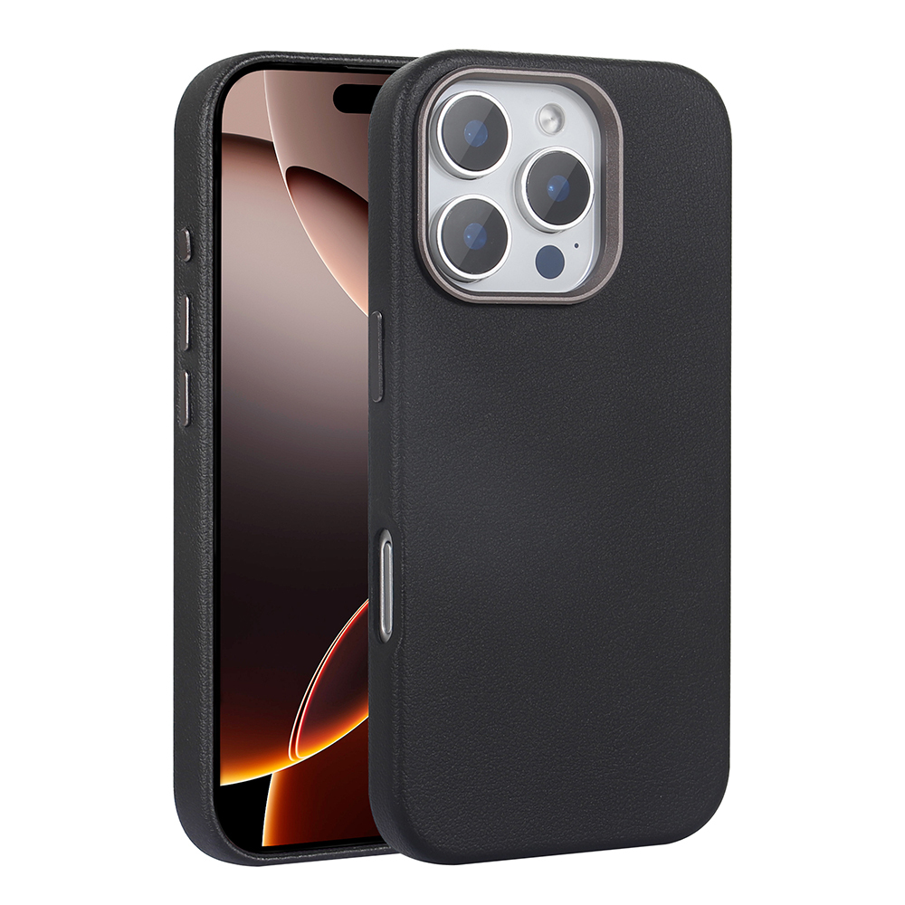 [RNZ-TA113320] Apple iPhone 16 Pro Uyumlu Kılıf M-safe Şarj Özellikli PU Deri Zore Adora Kapak (Siyah)
