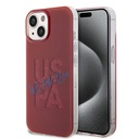 Apple iPhone 15 Uyumlu Kılıf U.S. Polo Assn. Orjinal Lisanslı Simli Parlak Alfabe Tasarım Kapak