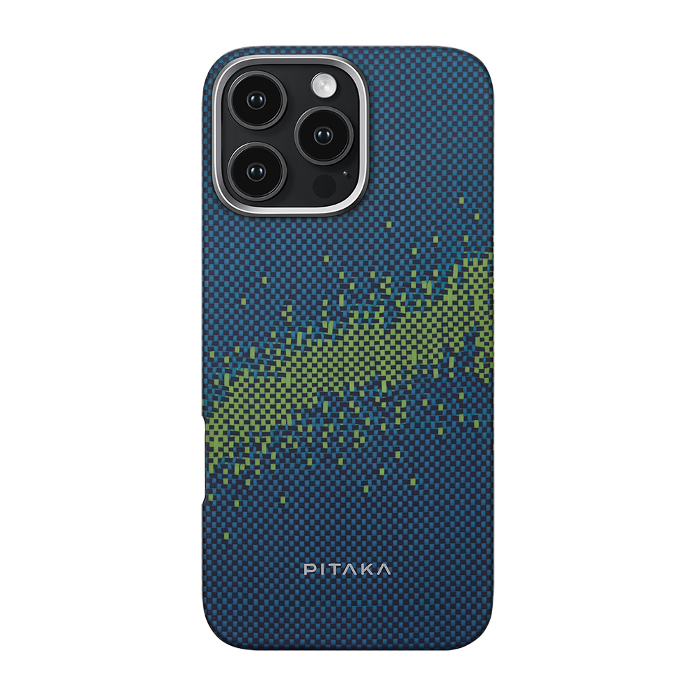 [RNZ-TA114477] Apple iPhone 16 Pro Uyumlu Kılıf M-safe Şarj Özellikli Lumintex Teknolojili Fosforlu Özellikli Aramid Fiber Pitaka Tactile Woven Starpeak Serisi Milky Way Galaxy Kapak