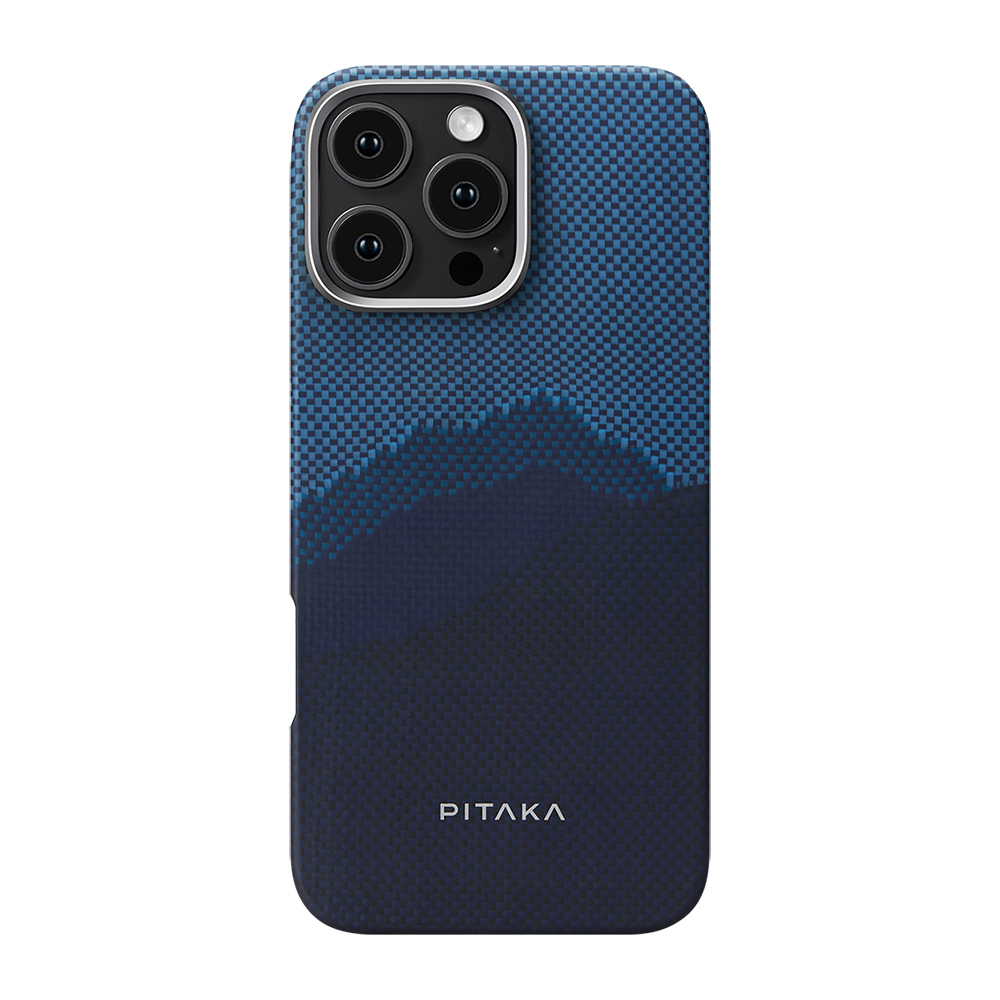 [RNZ-TA114475] Apple iPhone 16 Pro Uyumlu Kılıf M-safe Şarj Özellikli Lumintex Teknolojili Fosforlu Özellikli Aramid Fiber Pitaka Tactile Woven Starpeak Serisi Over The Horizon Kapak