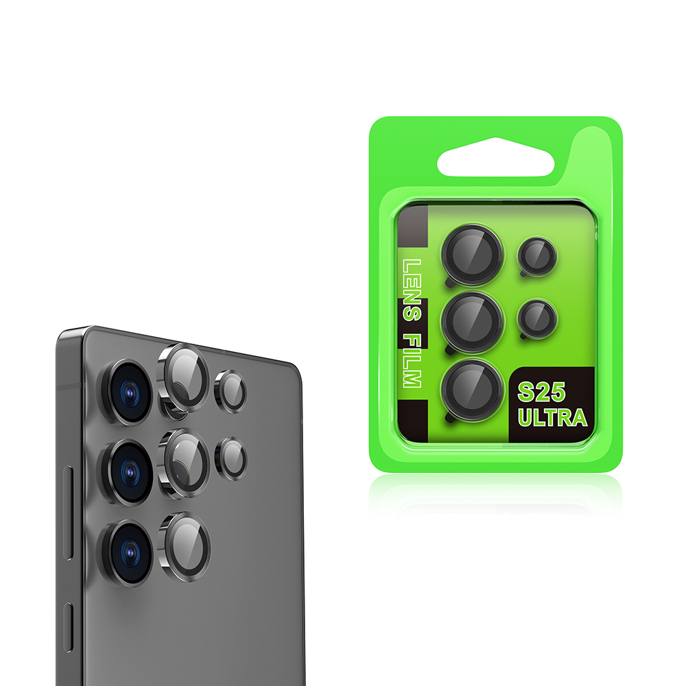 [RNZ-TA114464] Samsung Galaxy S25 Ultra Uyumlu Zore CL-07 Kamera Lens Koruyucu (Siyah)
