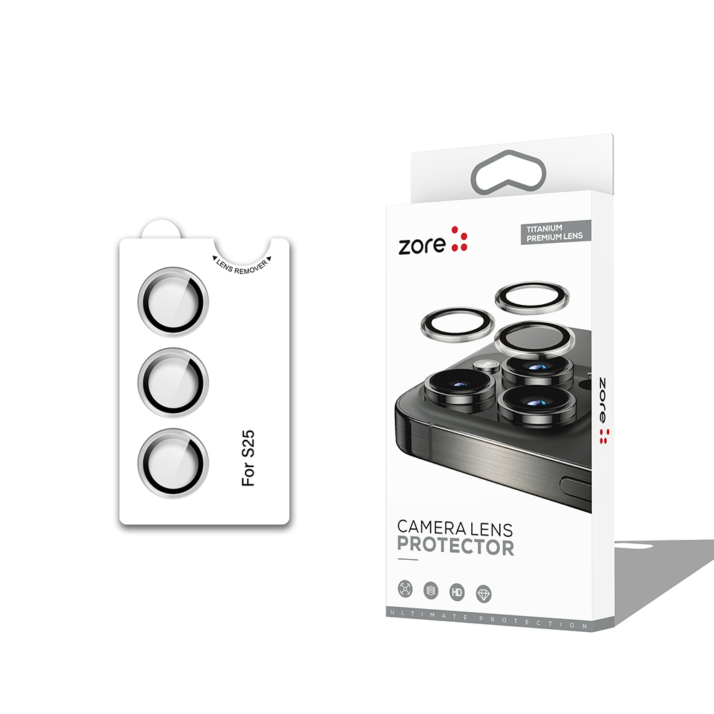 Samsung Galaxy S25 Uyumlu Zore CL-12 Premium Safir Parmak İzi Bırakmayan Anti-Reflective Kamera Lens Koruyucu