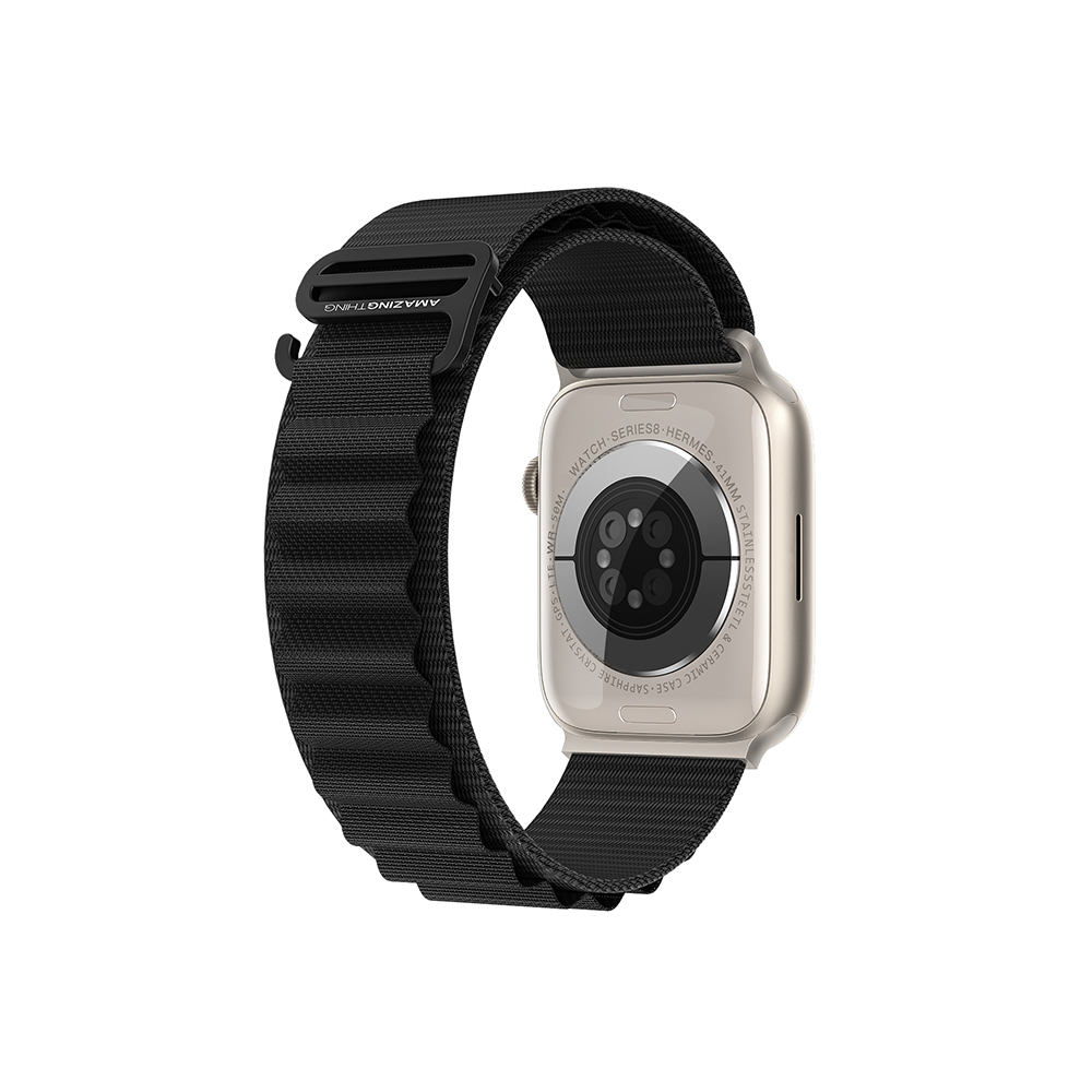 [RNZ-TA113680] Apple Watch 40mm Uyumlu Amazingthing Titan Spor Hasır Kordon (Siyah)