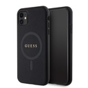 Apple iPhone 11 Uyumlu Kılıf Guess Orjinal Lisanslı M-safe Şarj Özellikli Yazı Logolu Saffiano Classic Kapak