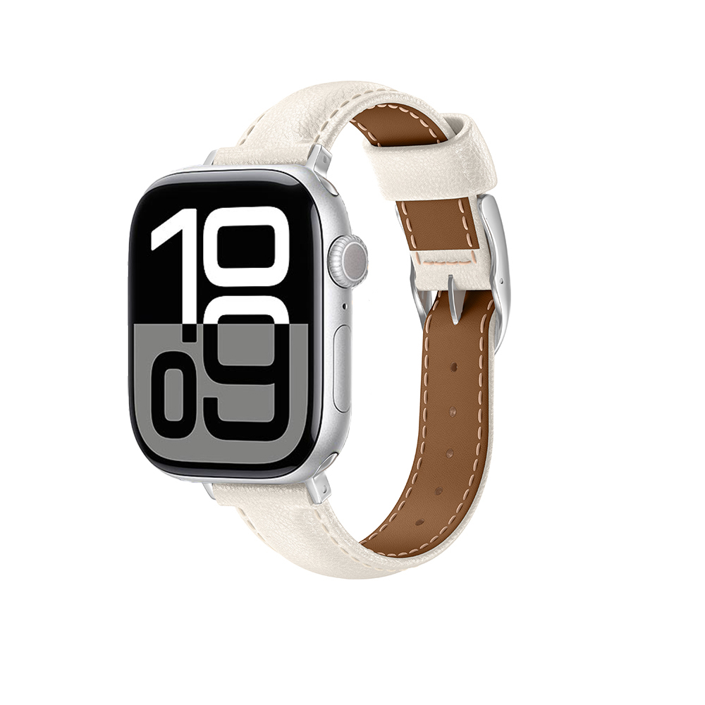 Apple Watch 10 46mm Uyumlu Amazingthing Glamour Class Deri Kordon