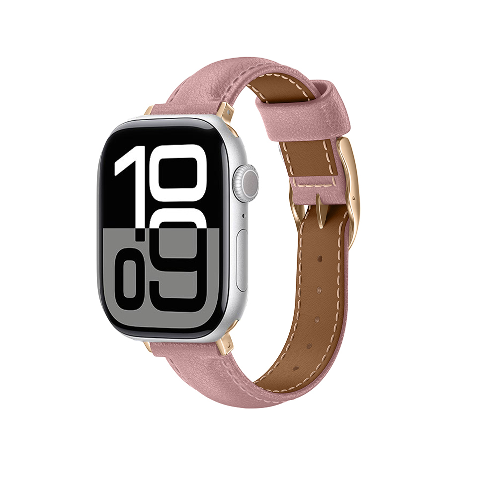 Apple Watch 10 46mm Uyumlu Amazingthing Glamour Class Deri Kordon