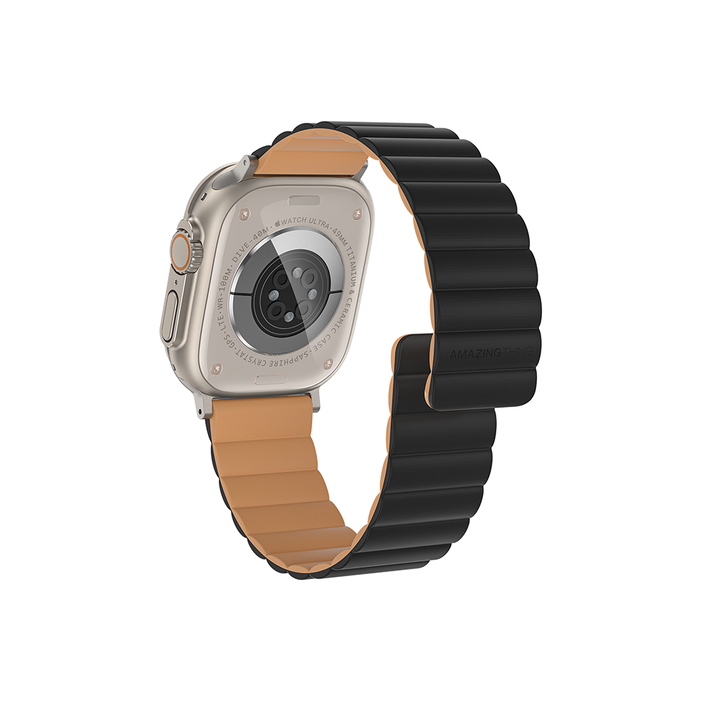 Apple Watch 10 46mm Uyumlu Amazingthing Smoothie Mag Magnetik Tak Çıkar Silikon Strap Kayış