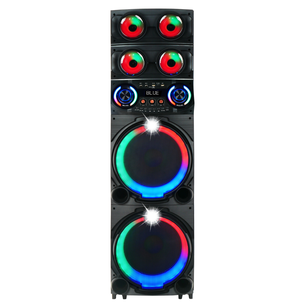 [RNZ-TA113368] Zore GD-2126 Dijital LED Göstergeli FM Radyolu Mikrofonlu RGB TWS Çift 12 inç Stereo Bass Kablosuz Karaoke Hoparlör