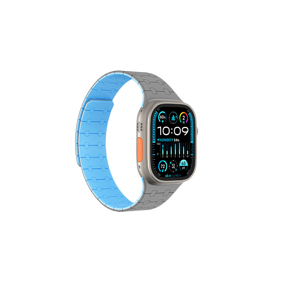 Apple Watch 7 45mm Uyumlu Amazingthing Smoothie Sport Magnetik Tak Çıkar Silikon Strap Kayış