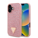 Apple iPhone 16 Uyumlu Kılıf Guess Orjinal Lisanslı Taşlı Arka Yüzey Üçgen Logolu Kapak