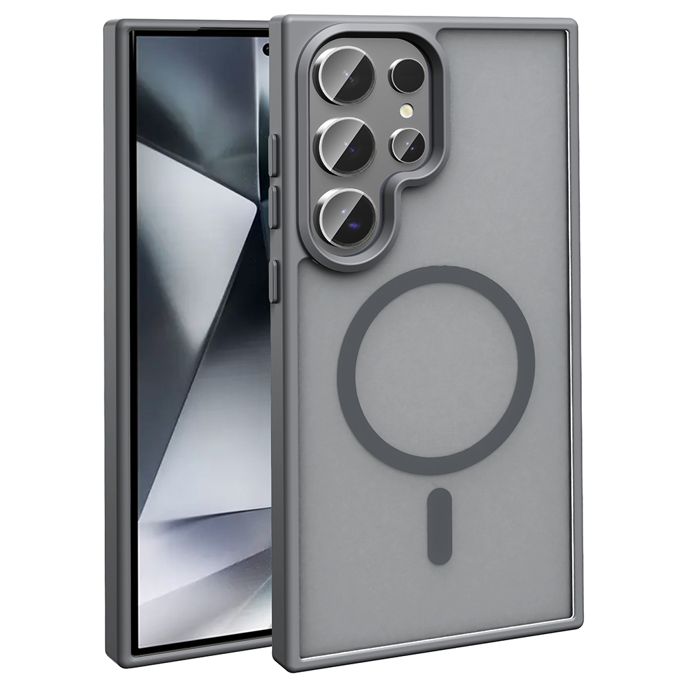 Samsung Galaxy S25 Ultra Uyumlu Kılıf M-safe Şarj Özellikli Mat Arka Yüzey Zore Sio Kapak