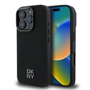 Apple iPhone 16 Pro Uyumlu Kılıf DKNY Orjinal Lisanslı M-safe Şarj Özellikli Metal Logolu PU Deri Plain Kapak