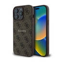 Apple iPhone 14 Pro Max Uyumlu Kılıf Guess Orjinal Lisanslı M-safe Şarj Özellikli 4G Desen Yazı Logolu Kapak