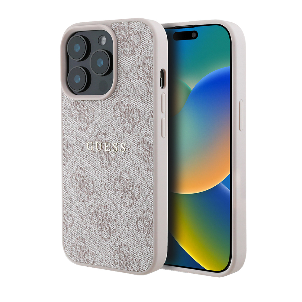 Apple iPhone 14 Pro Max Uyumlu Kılıf Guess Orjinal Lisanslı M-safe Şarj Özellikli 4G Desen Yazı Logolu Kapak